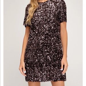 She + Sky Sequin New Year’s Dress - size M